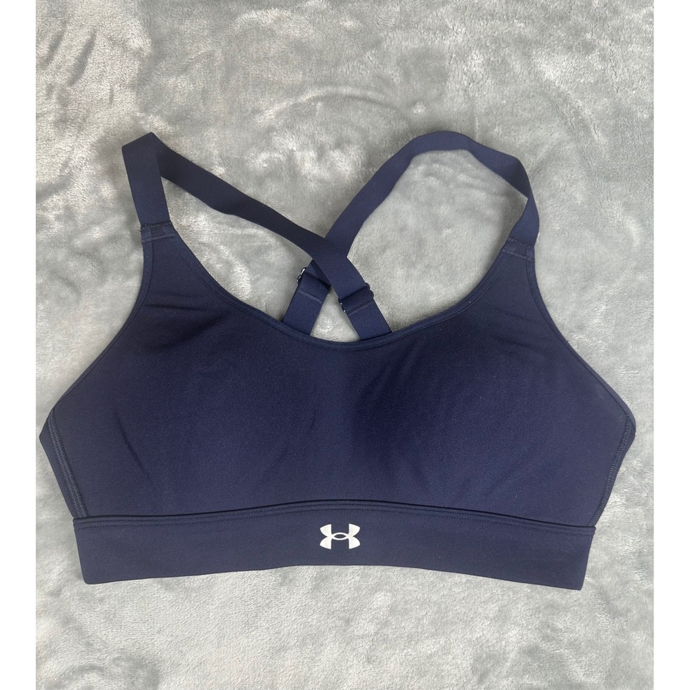 Under‎ Armour Sports Bra Womens SM Blue Infinity Mid Support Crossback 1351990
